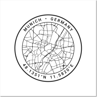 Munich Map Posters and Art